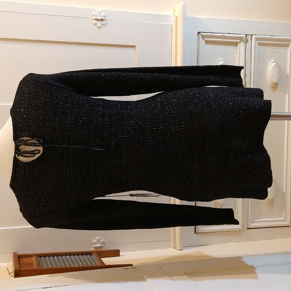 NWT Simply Vera long sparkle black sweater Sz M - Picture 4 of 7